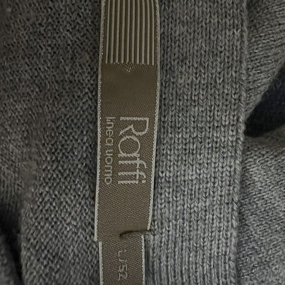 Raffi Linea Uomo Sweater V Neck Merino Wool Gray LS Pullover Mens Size Large 52 - Picture 4 of 6